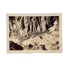 Vtg B&W Original Photo Found 1940s View From Above Rushing River Snapshot